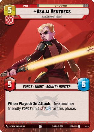 Asajj Ventress - Harden Your Heart (Hyperspace) (429) - LOTF - Uncommon