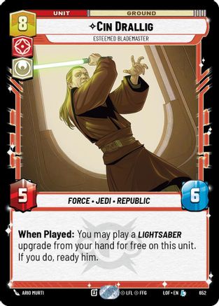 Cin Drallig - Esteemed Blademaster (Foil) (652) - LOTF - Legendary - Foil