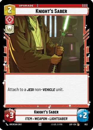 Knight's Saber (Foil) (653) - LOTF - Common - Foil