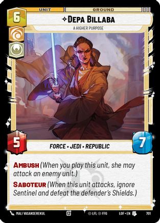 Depa Billaba - A Higher Purpose (Foil) (701) - LOTF - Uncommon - Foil