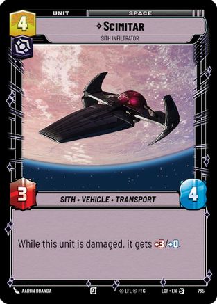 Scimitar - Sith Infiltrator (Foil) (735) - LOTF - Special - Foil