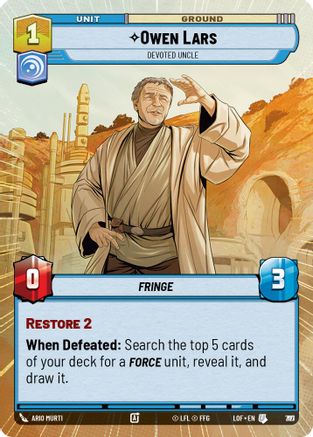 Owen Lars - Devoted Uncle (Hyperspace Foil) (797) - LOTF - Uncommon - Foil