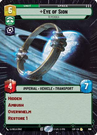 Eye of Sion - To Peridea (Hyperspace Foil) (828) - LOTF - Rare - Foil