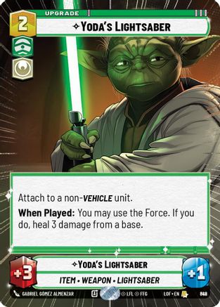 Yoda's Lightsaber (Hyperspace Foil) (842) - LOTF - Rare - Foil