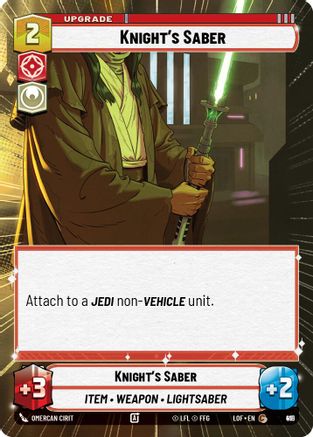 Knight's Saber (Hyperspace Foil) (891) - LOTF - Common - Foil