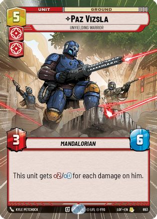 Paz Vizsla - Unyielding Warrior (Hyperspace Foil) (893) - Rare - Foil