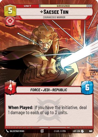 Saesee Tiin - Courageous Warrior (Hyperspace Foil) (907) - LOTF - Uncommon - Foil