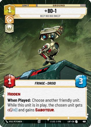 BD-1 - Beep Boo Boo Bweep (Hyperspace Foil) (931) - LOTF - Uncommon - Foil