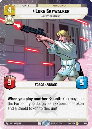 Luke Skywalker - A Hero's Beginning (Hyperspace Foil) (989) - LOTF - Rare - Foil