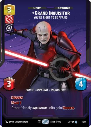 Grand Inquisitor - You're Right to Be Afraid (Prestige Foil) (1077) - LOTF - Legendary - Foil