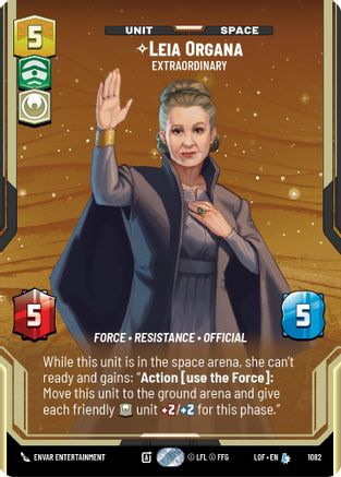 Leia Organa - Extraordinary (Prestige Foil) (1082) - LOTF - Legendary - Foil