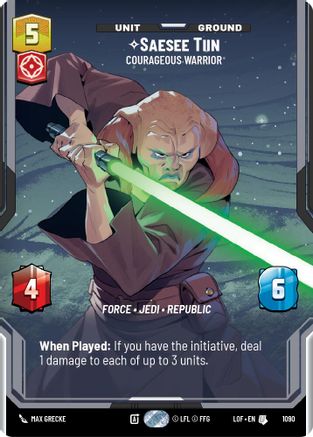 Saesee Tiin - Courageous Warrior (Prestige Foil) (1090) - LOTF - Uncommon - Foil