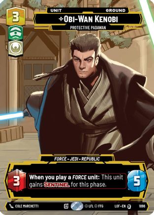 Obi-Wan Kenobi - Protective Padawan (Prestige Foil) (1096) - LOTF - Special - Foil