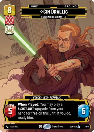 Cin Drallig - Esteemed Blademaster (Prestige Foil) (1105) - LOTF - Legendary - Foil