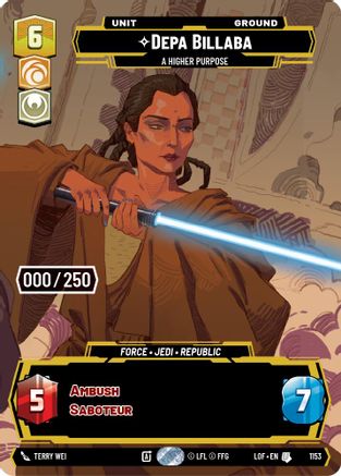 Depa Billaba - A Higher Purpose (Serialized) (1153) - LOTF - Uncommon - Foil