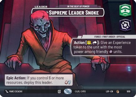 Supreme Leader Snoke - In the Seat of Power (Showcase) (1010) - LOTF - Common - Foil