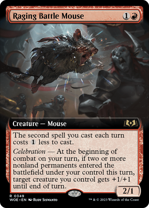Raging Battle Mouse (WOE-349) - rare: (Extended Art)