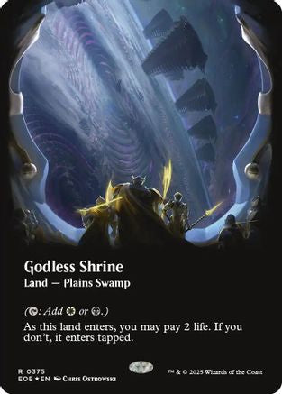 Godless Shrine (Borderless) (Galaxy Foil) (EOE-375) - rare - Foil