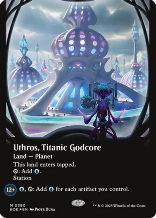 Uthros, Titanic Godcore (Borderless) (Galaxy Foil) (EOE-380) - mythic - Foil