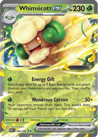 Whimsicott ex (005/086) - SWF  - Double Rare - Holofoil