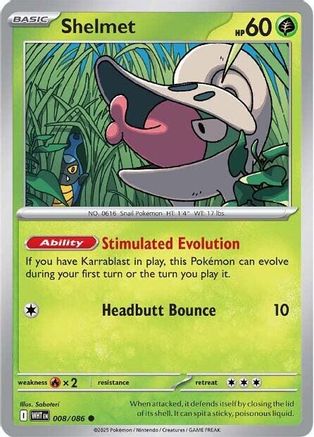 Shelmet (008/086) - SWF  - Common - Reverse Holofoil