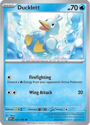 Ducklett (025/086) - SWF  - Common - Reverse Holofoil