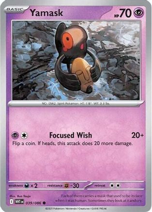 Yamask (039/086) - SWF  - Common - Reverse Holofoil