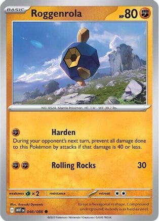 Roggenrola (046/086) - SWF  - Common - Reverse Holofoil