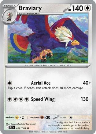 Braviary (078/086) - SBB  - Uncommon - Reverse Holofoil
