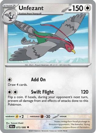 Unfezant (073/086) - SBB  - Uncommon - Holofoil