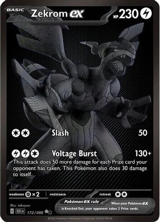 Zekrom ex (172/086) - SBB  - Black White Rare - Holofoil