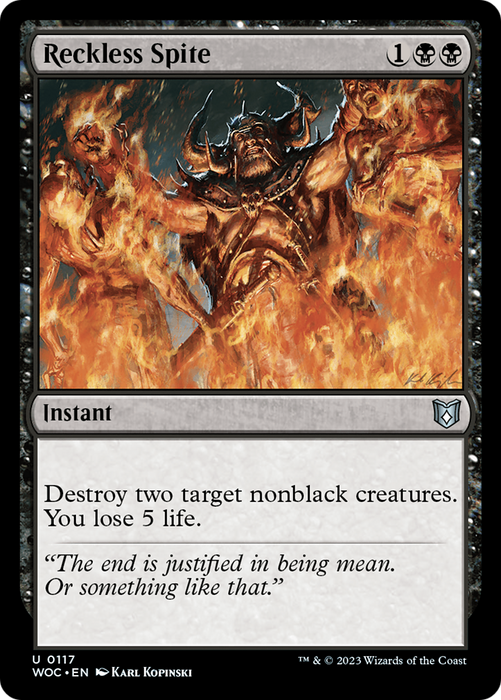 Reckless Spite (WOC-117) - uncommon