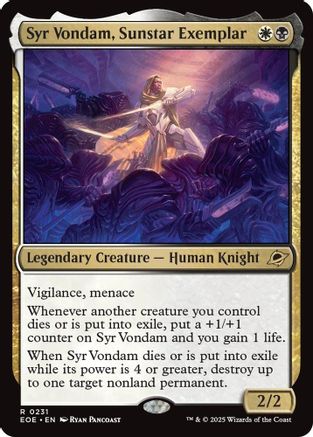 Syr Vondam, Sunstar Exemplar (EOE-231) - rare - Foil