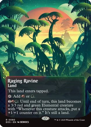 Raging Ravine (0080) (Borderless) (EOS-080) - rare - Foil