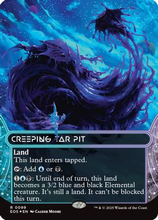 Creeping Tar Pit (0099) (Borderless) (Galaxy Foil) (EOS-099) - rare - Foil