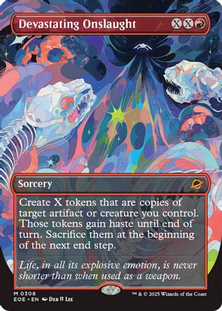 Devastating Onslaught (Borderless) (EOE-308) - mythic
