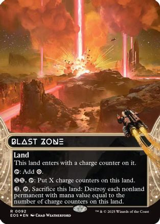 Blast Zone (0092) (Borderless) (Fracture Foil) (EOS-092) - rare - Foil
