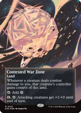Contested War Zone (0143) (Borderless) (Galaxy Foil) (EOS-143) - rare - Foil