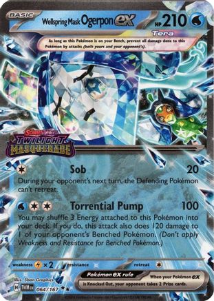 Wellspring Mask Ogerpon ex (Twilight Masquerade Stamp) (064/167) - MCP  - Double Rare - Holofoil