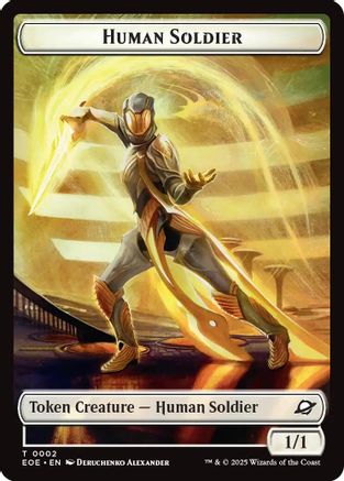 Human Soldier // Lander (0007) Doubled-Sided Token (EOE-2 // 7) - token