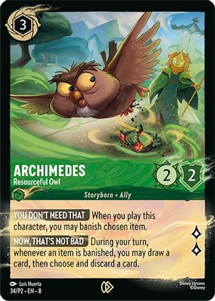 Archimedes - Resourceful Owl (34/P2) - DLPC - Rare - Holofoil