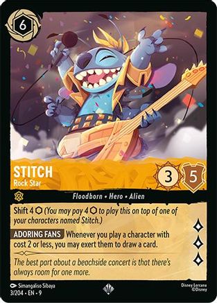 Stitch - Rock Star (3/204) - F - Super Rare - Cold Foil