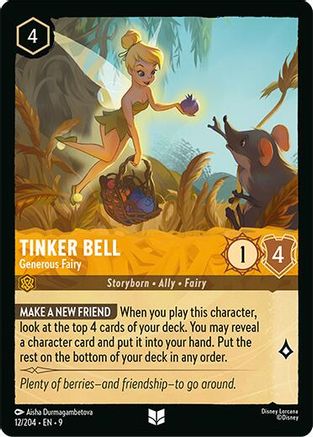 Tinker Bell - Generous Fairy (12/204) - F - Uncommon