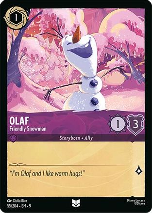 Olaf - Friendly Snowman (55/204) - F - Uncommon - Cold Foil