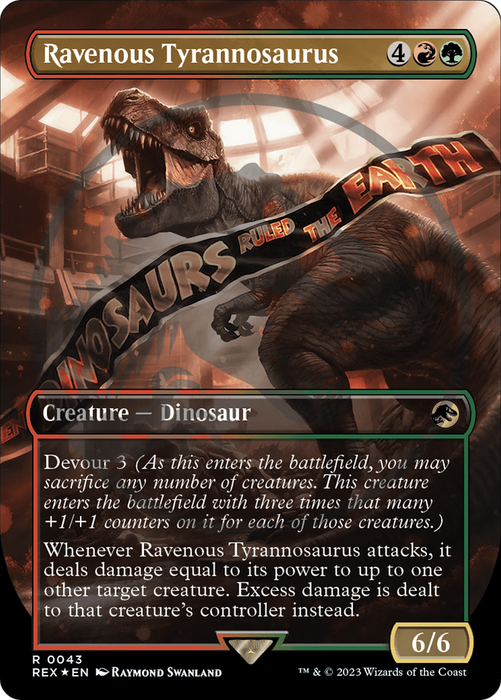 Ravenous Tyrannosaurus (REX-043) - rare (Borderless) - Foil