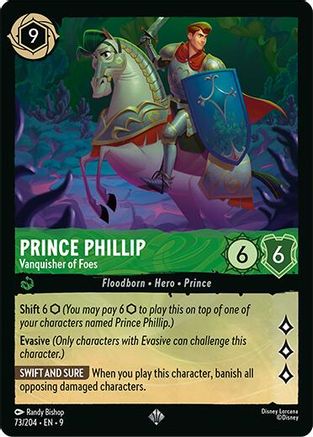 Prince Phillip - Vanquisher of Foes (73/204) - F - Super Rare - Cold Foil