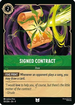 Signed Contract (101/204) - F - Uncommon - Cold Foil