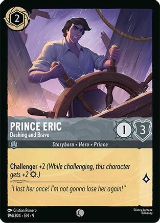 Prince Eric - Dashing and Brave (194/204) - F - Common - Cold Foil