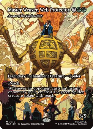 Master Weaver, Web Protector - Arasta of the Endless Web (Borderless) (MAR-032) - mythic - Foil