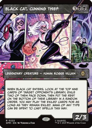 Black Cat, Cunning Thief (Borderless) (SPM-222) - rare